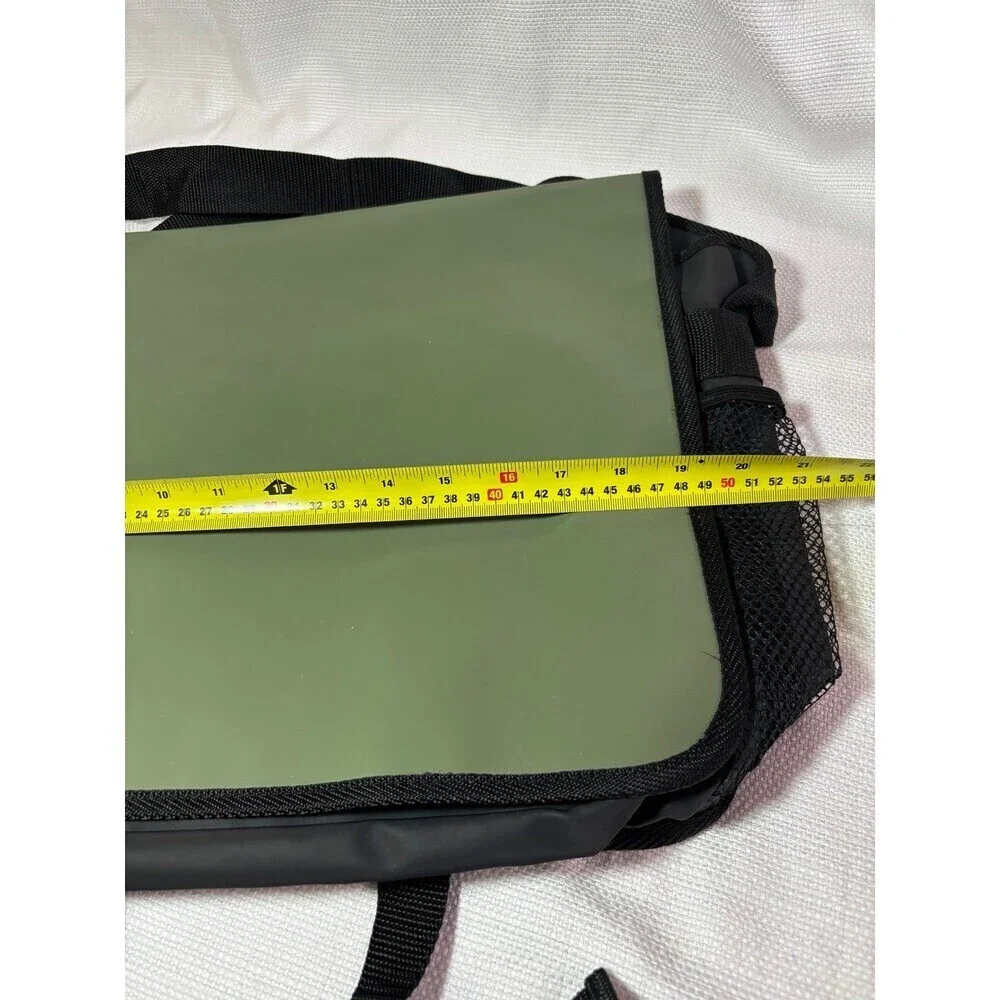 Hugo Boss Olive Green Polyvinyl Messenger Laptop Shoulder Bag NWOT